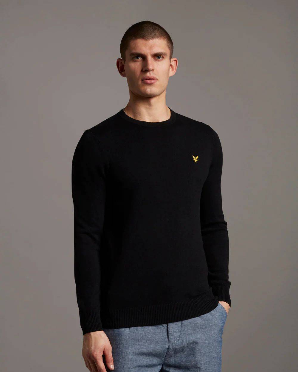 Lyle & Scott Uomo Maglione Girocollo In Misto Lana D'Agnello - Collezione Autunno-Inverno