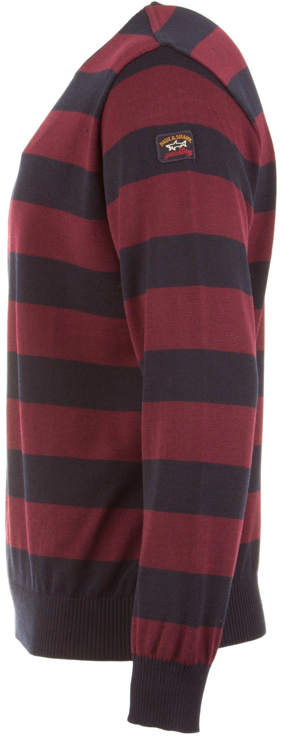 Paul & Shark Pure Wool Stripe Crew Neck Sweater Navy