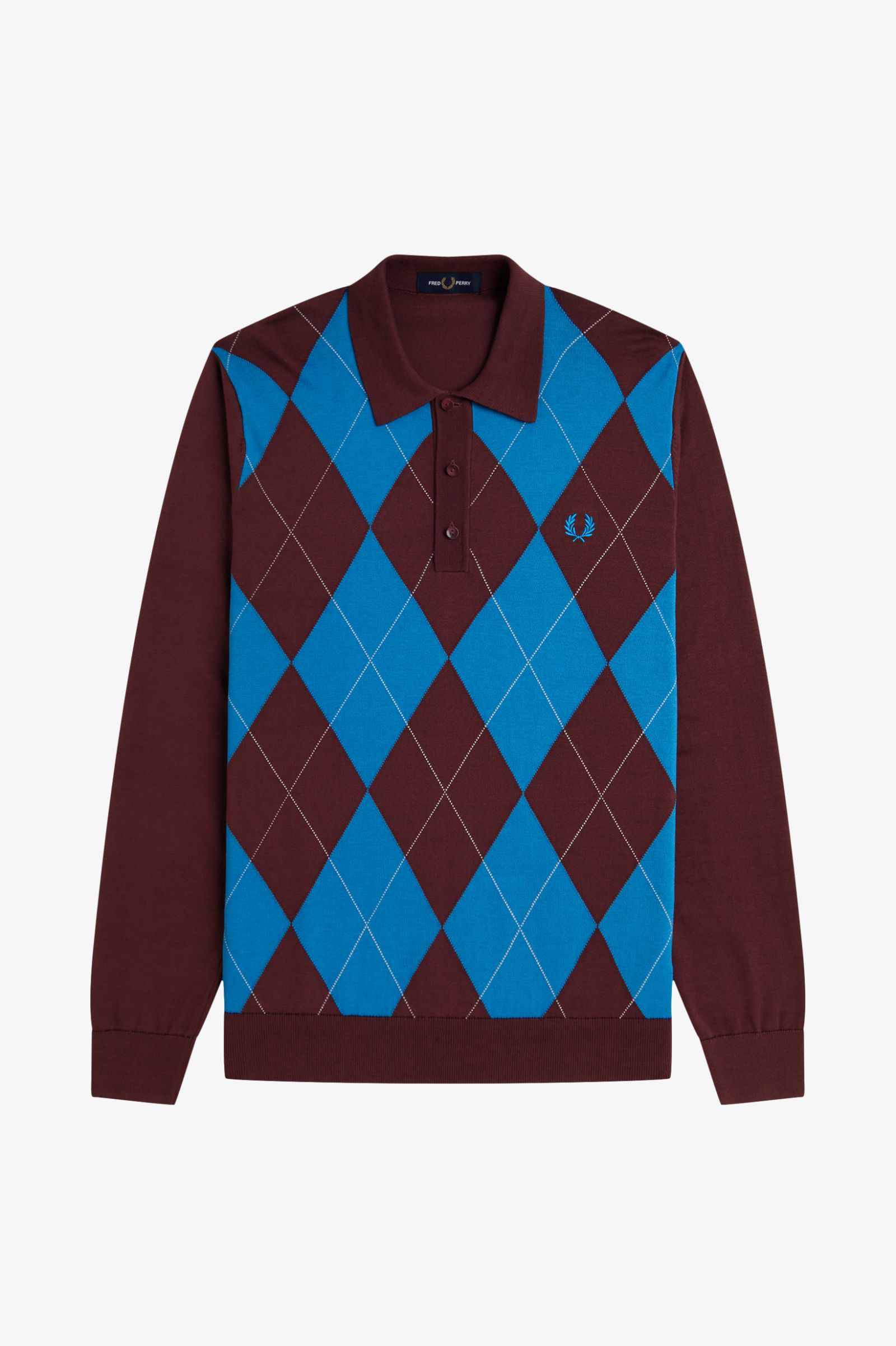 Fred Perry โ Polo in maglia a maniche lunghe a losanghe