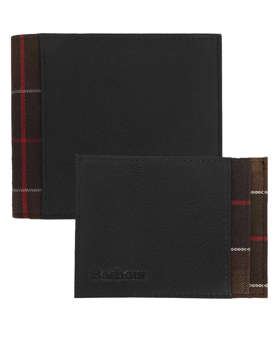 Barbour - Set con portafoglio e portacarte in pelle