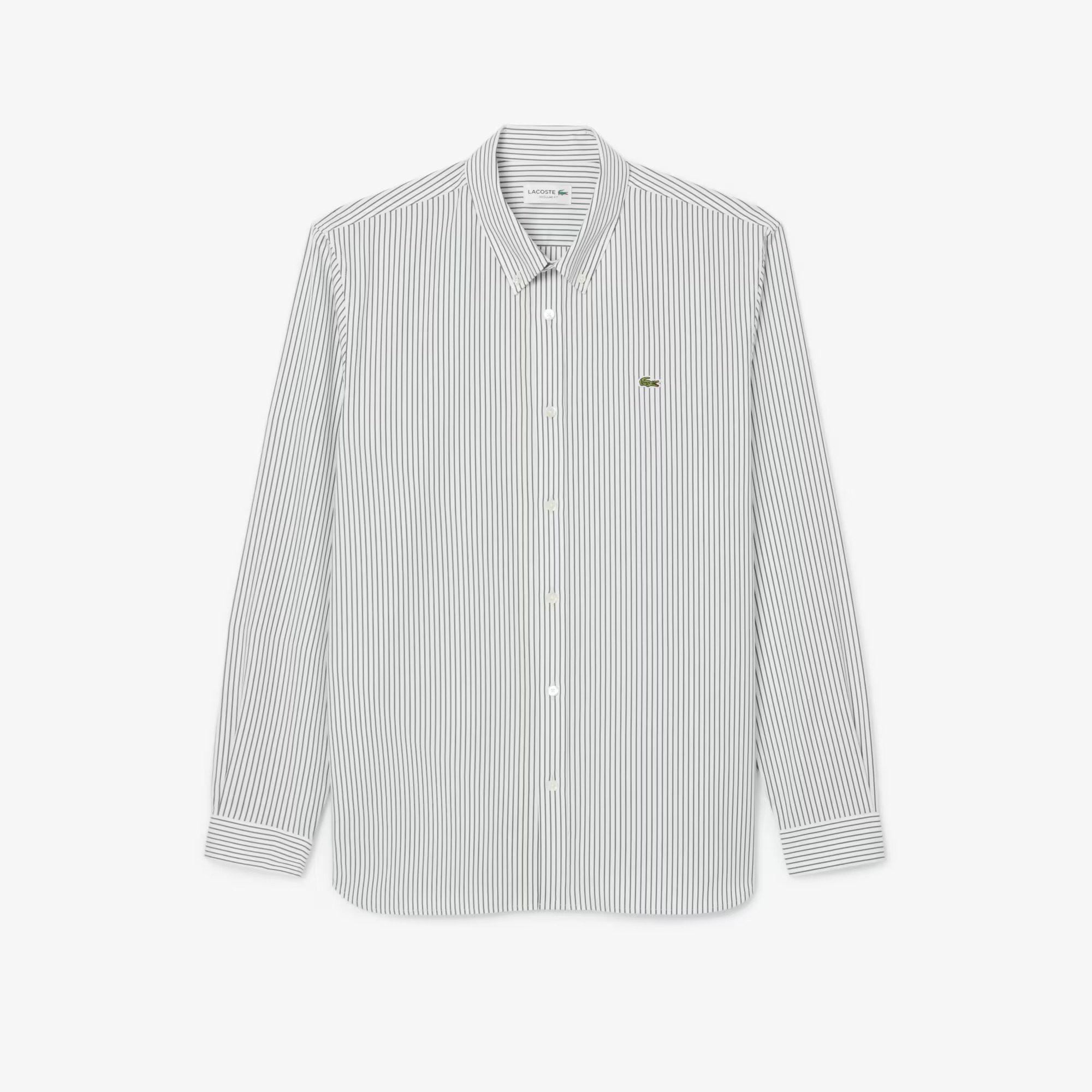 Lacoste - Camicia regular fit a righe Pinpoint
