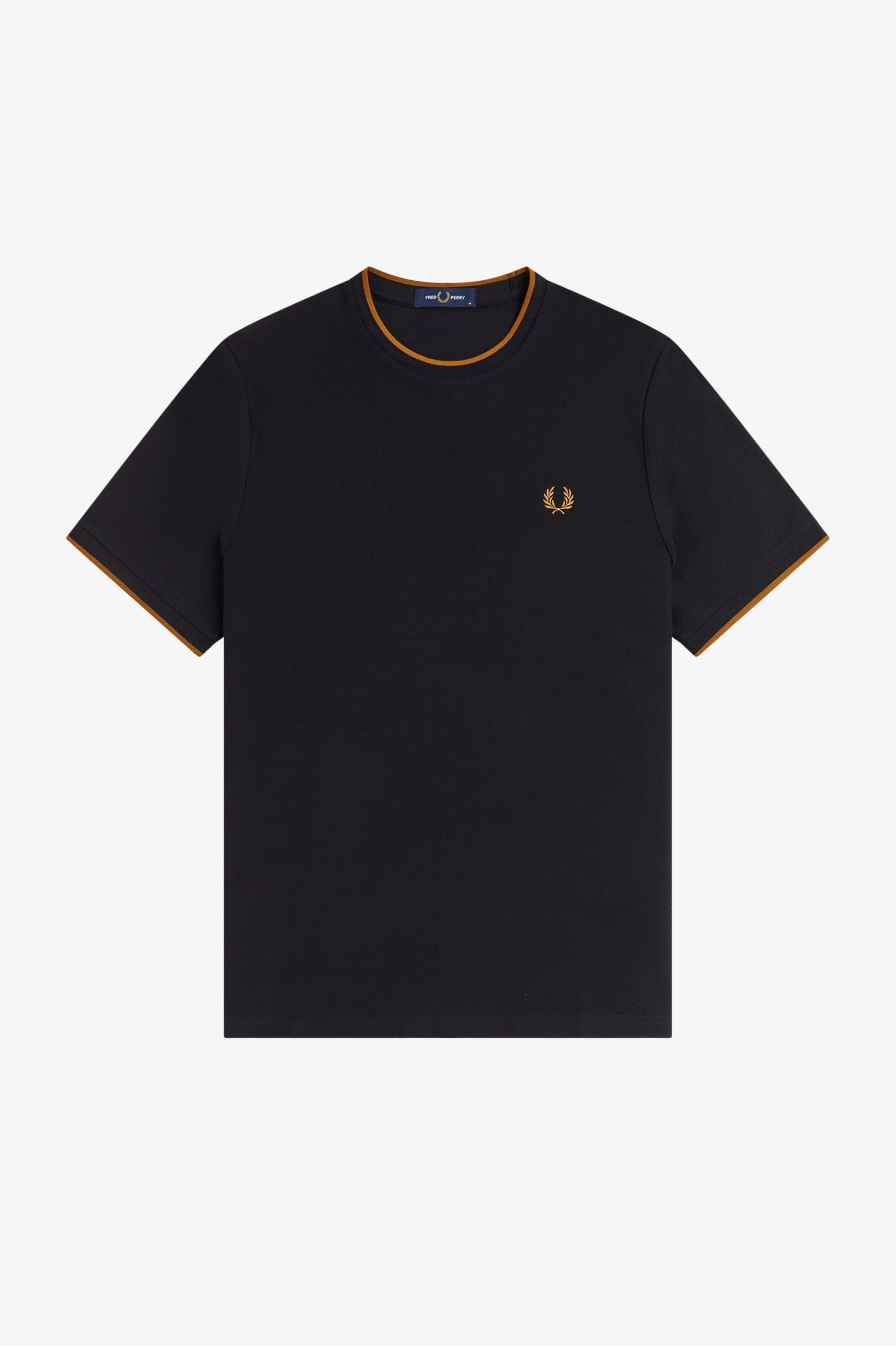 Fred Perry - T-shirt in piqué con dettagli di rifinitura