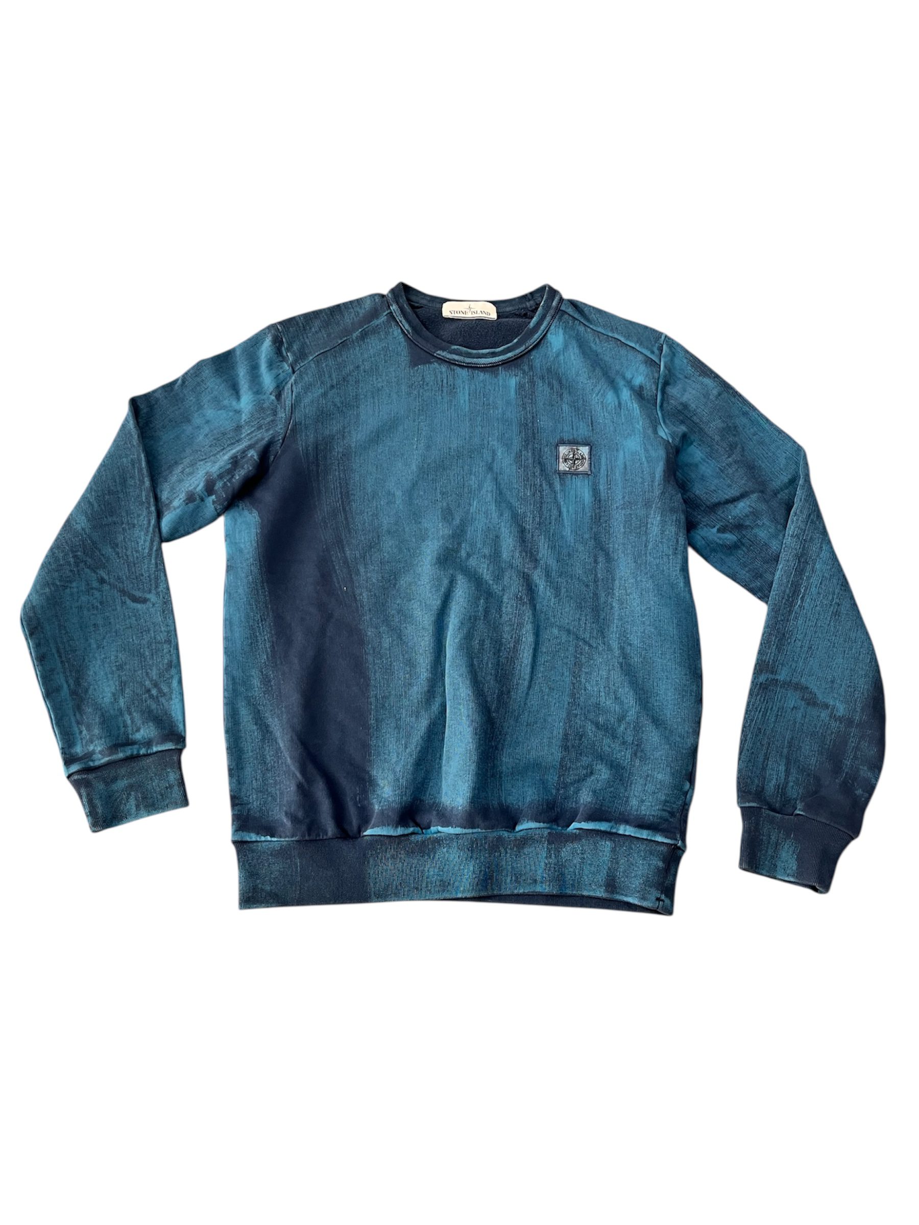 Stone Island - Felpa con trattamento Hand Brushed