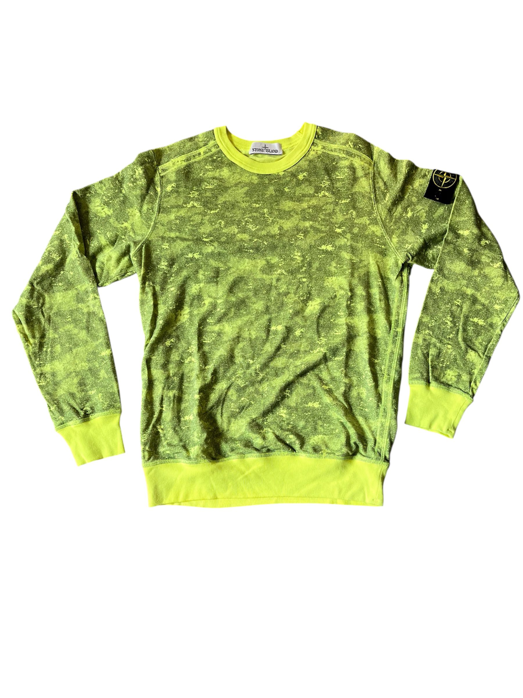 Stone Island - Felpa Camo in color verde neon